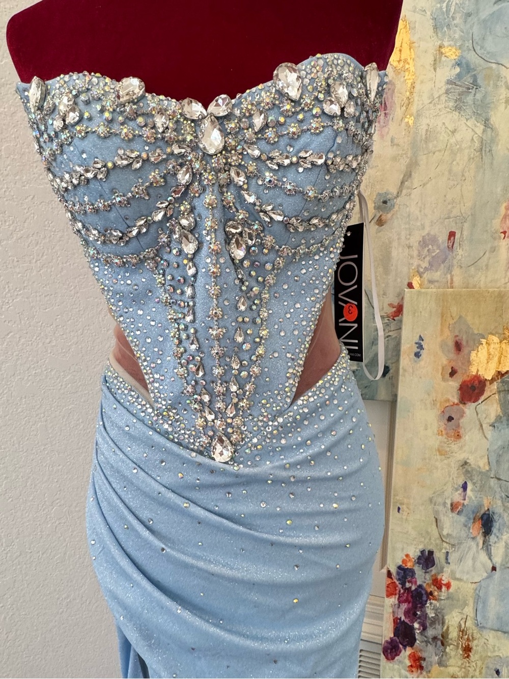 NWT Jovani Strapless Gown with Beaded Bust D5414 2026 Collection